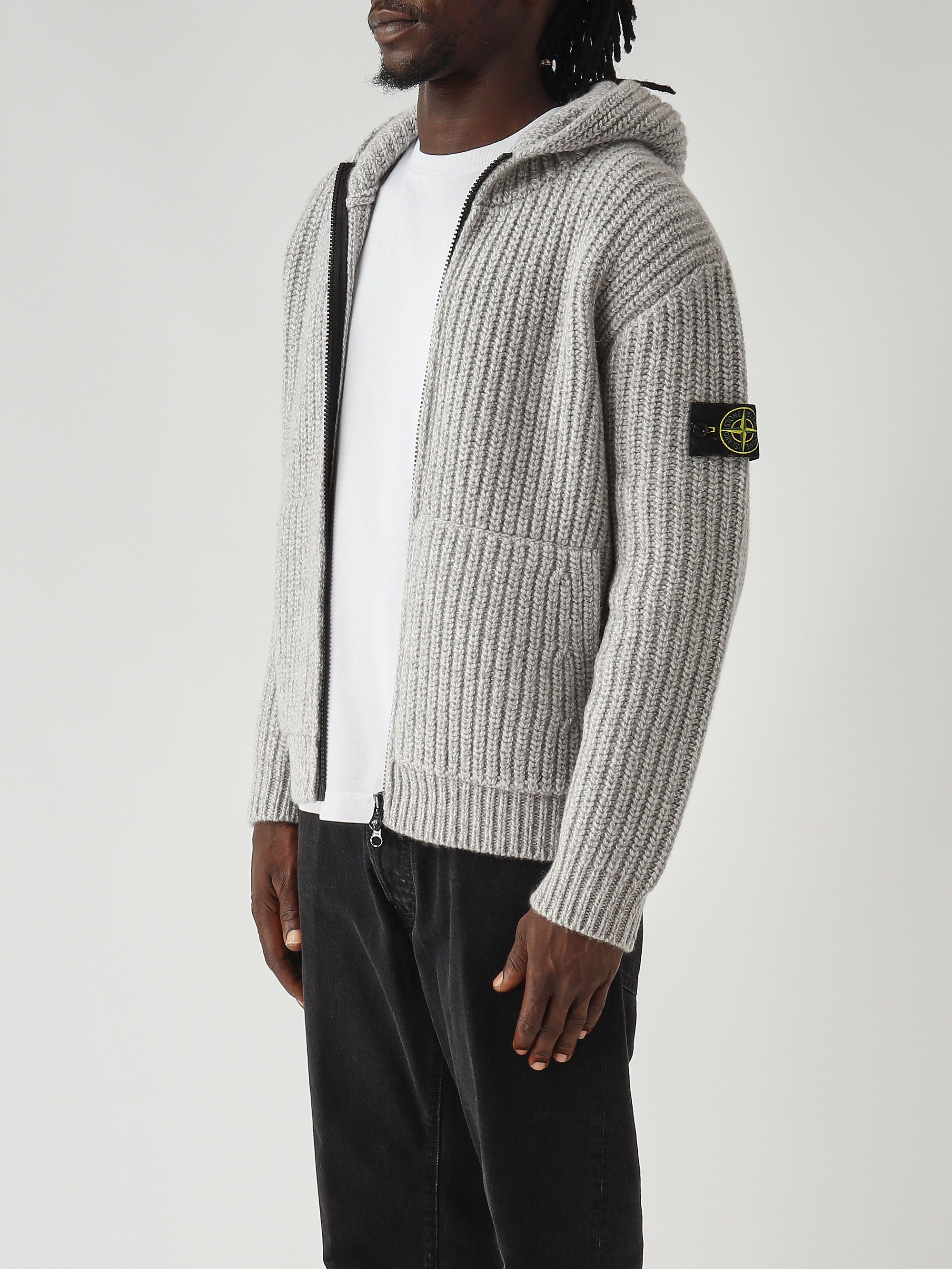 Fisherman's cashmere and RWS wool blend cardigan for men
