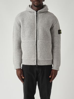 Cardigan uomo Fisherman's in misto cashmere e lana RWS Cemento-Melange Stone Island