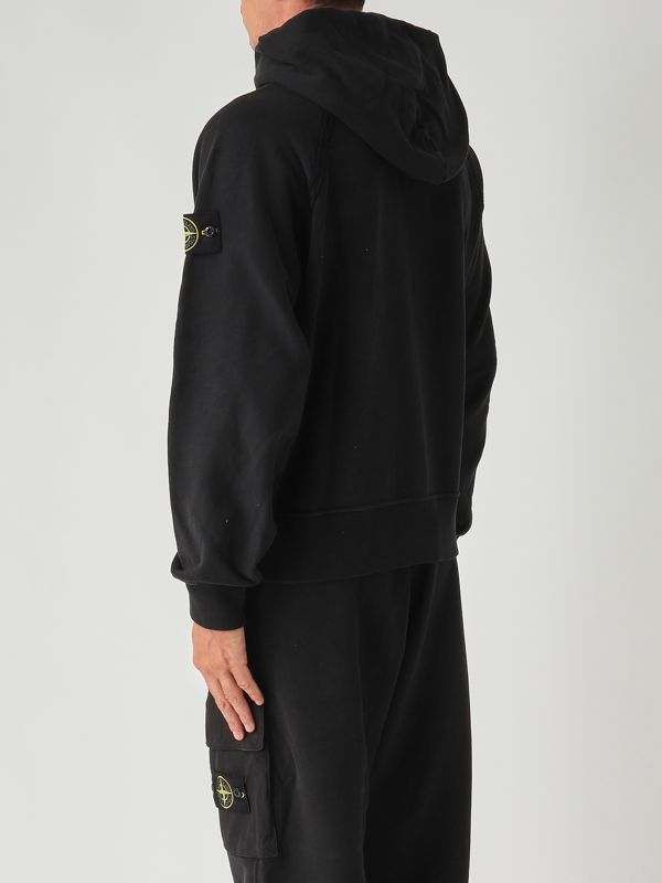 3. Sudadera de hombre de algodón orgánico perchado Negro Stone Island k2s156100023s0a20