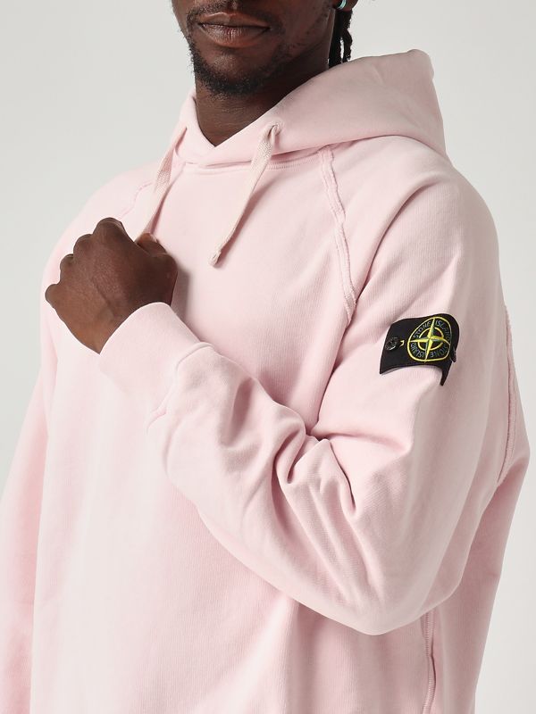 5. Sudadera de hombre de algodón orgánico perchado Rosa Stone Island k2s156100023s0a20