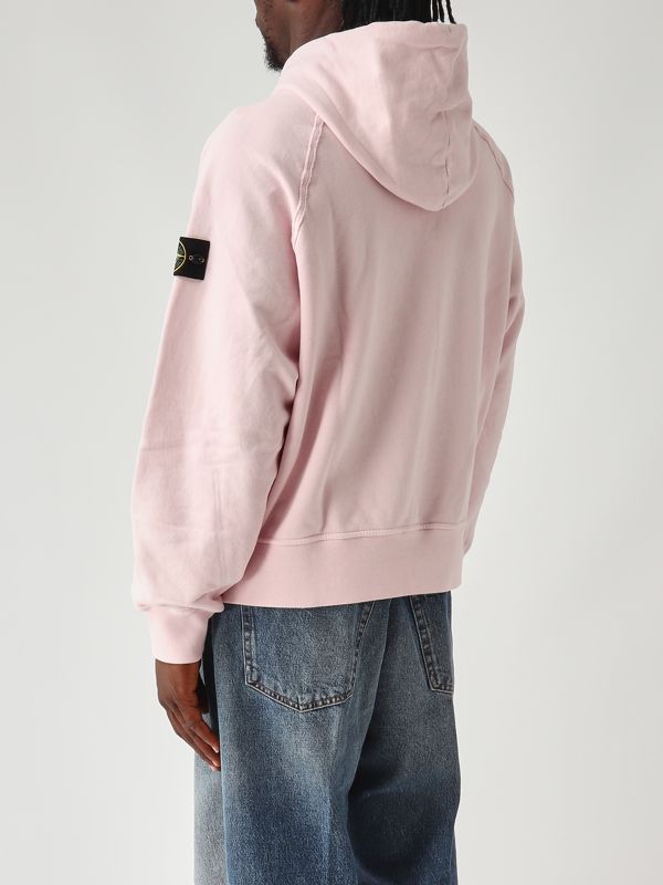 4. Sudadera de hombre de algodón orgánico perchado Rosa Stone Island k2s156100023s0a20