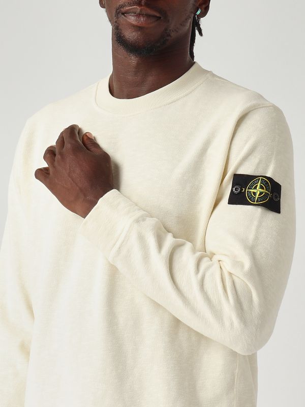 Stone Island Brushed cotton jersey sweatshirt for men - Ivory