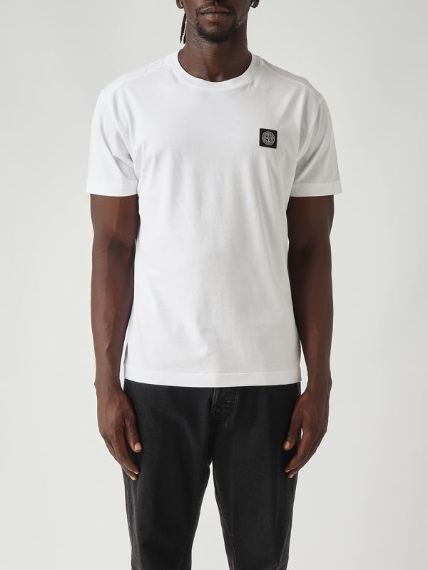 1. Herren T-Shirt aus 60/2-Baumwoll-Jersey Optisch Weiß Stone Island k2s152100027s0013