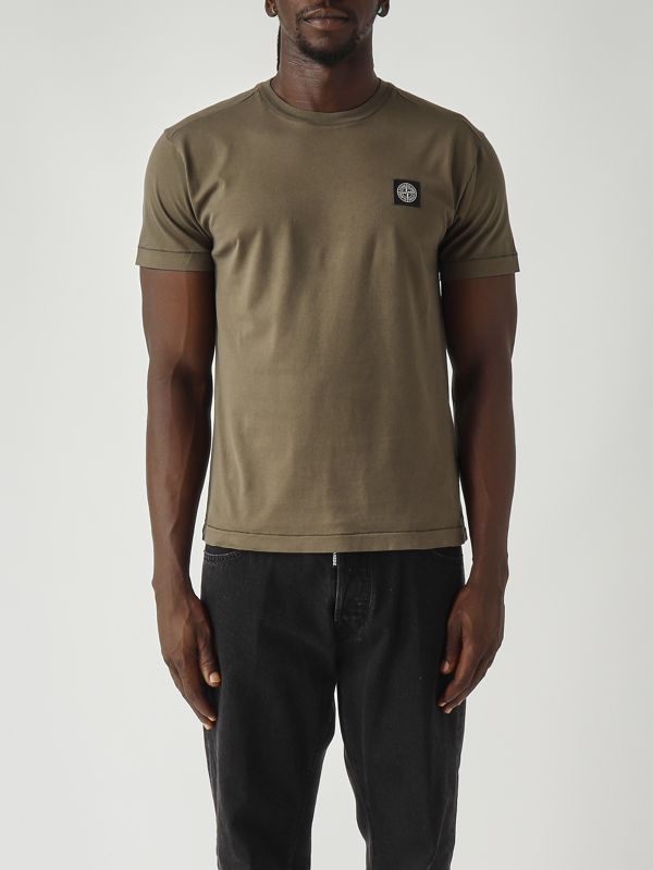 1. Herren T-Shirt aus 60/2-Baumwoll-Jersey Militär Stone Island k2s152100027s0013