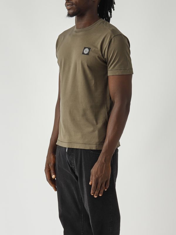 3. Herren T-Shirt aus 60/2-Baumwoll-Jersey Militär Stone Island k2s152100027s0013