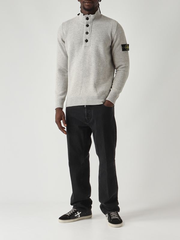 2. Maglia uomo in misto lana d'agnello e nylon Grigio Melange Stone Island k2s155100040s00a3