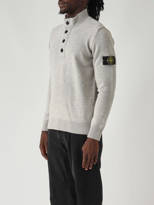 3. Maglia uomo in misto lana d'agnello e nylon Grigio Melange Stone Island k2s155100040s00a3