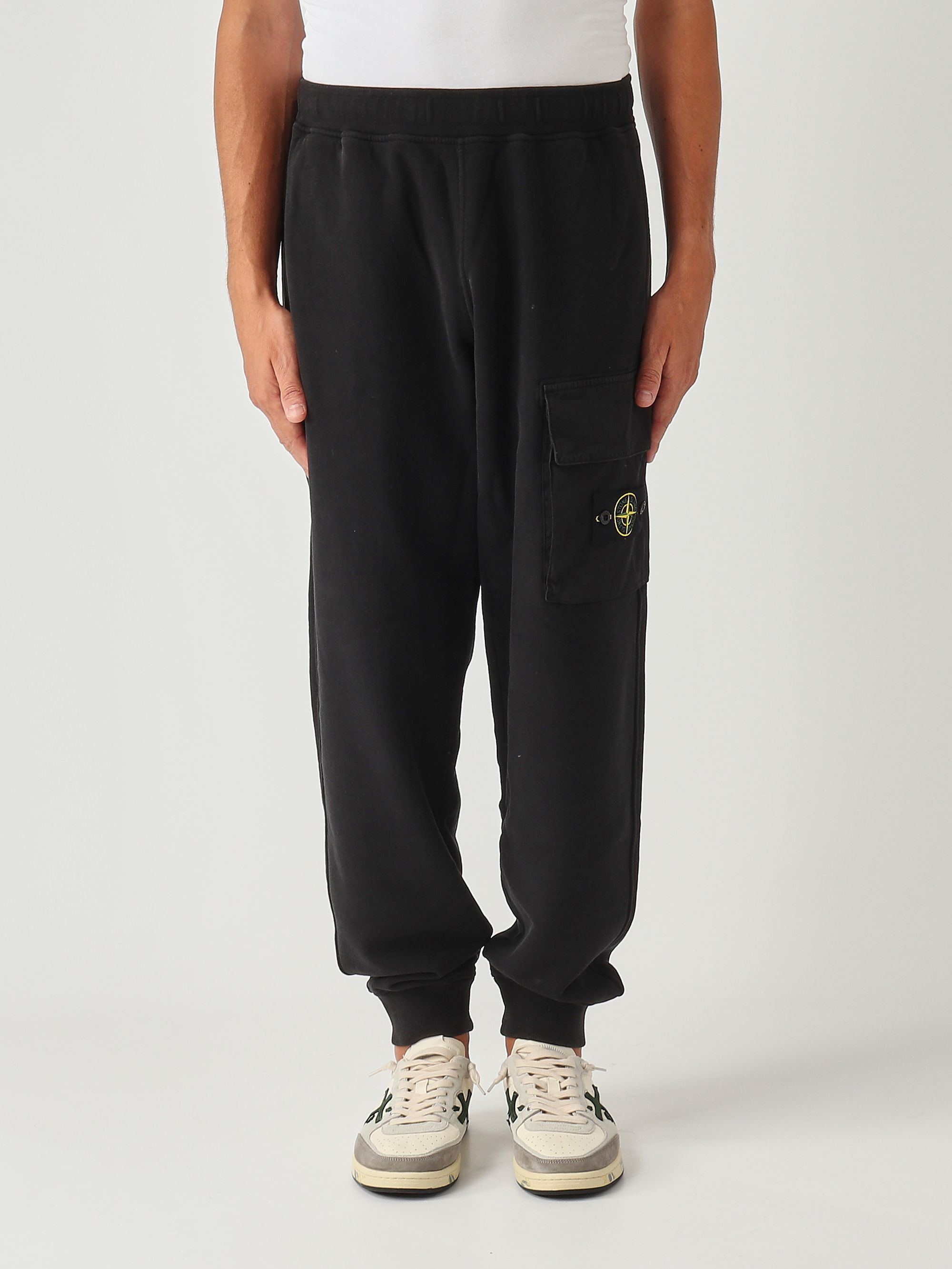Brushed organic cotton fleece jogger trousers for men