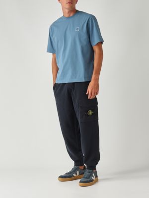 5. Pantalón de hombre de felpa perchada de algodón orgánico Azul marino