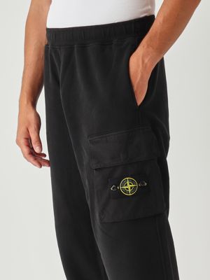 4. Pantalón de hombre de felpa perchada de algodón orgánico Negro