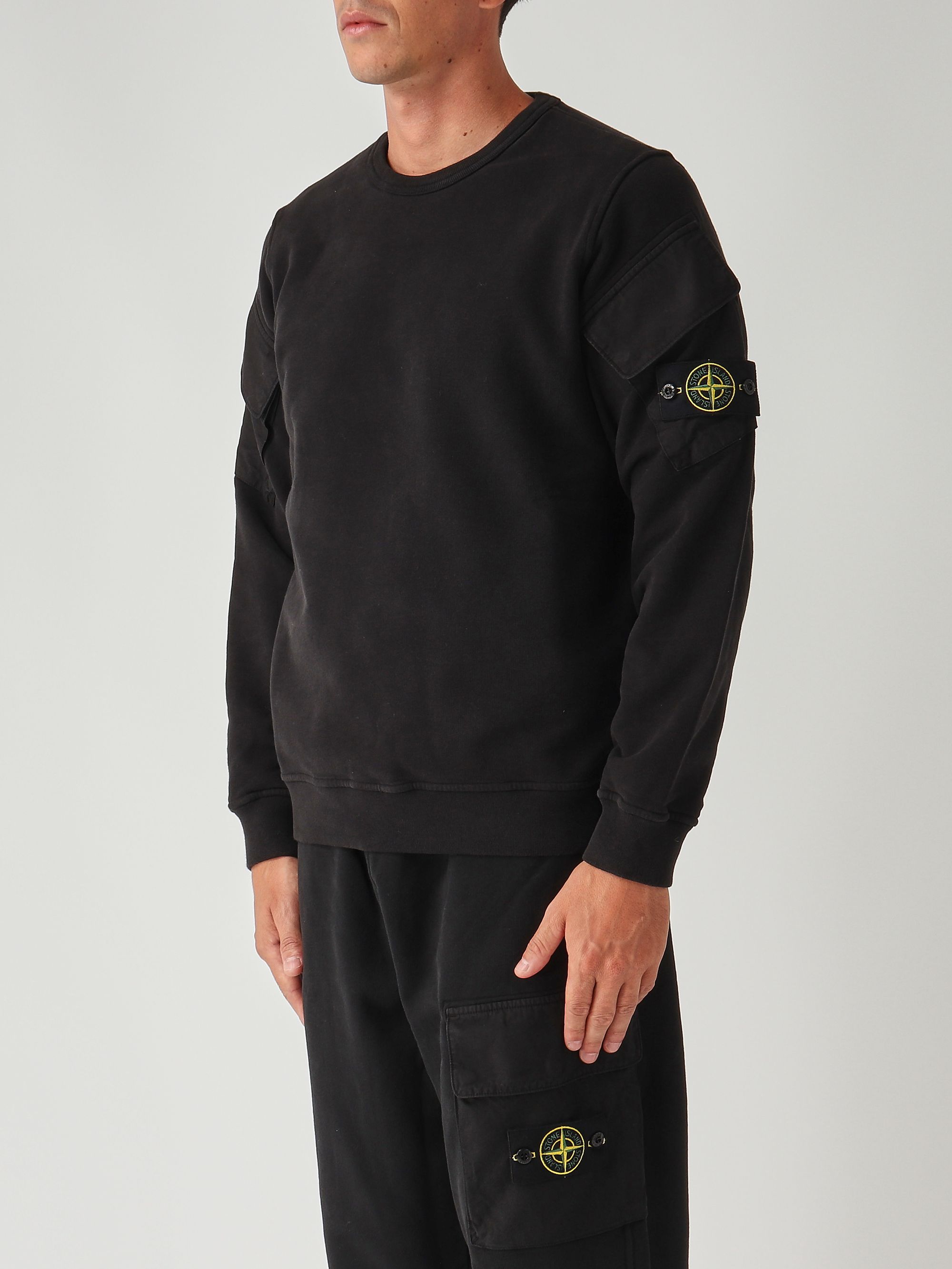 Brushed organic cotton fleece sweatshirt for men k2s156100008s0a20