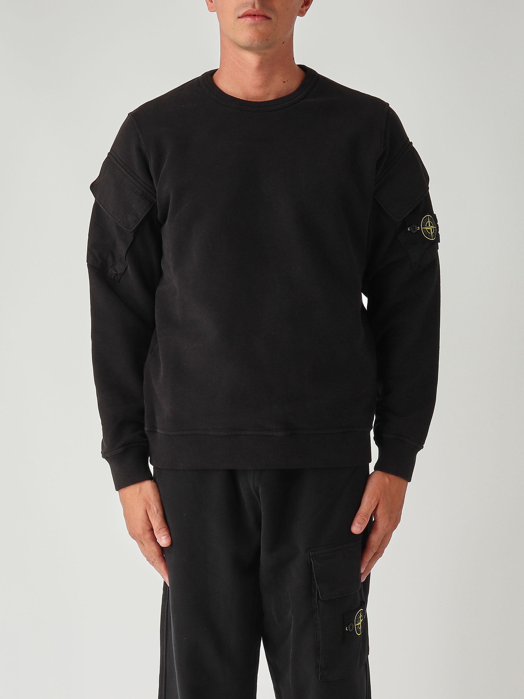 Brushed organic cotton fleece sweatshirt for men k2s156100008s0a20