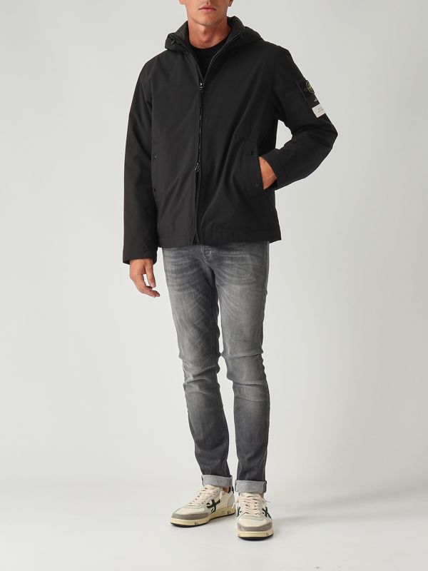 Stone Island Soft shell-R_E.DYE Technology jacket for men - Black