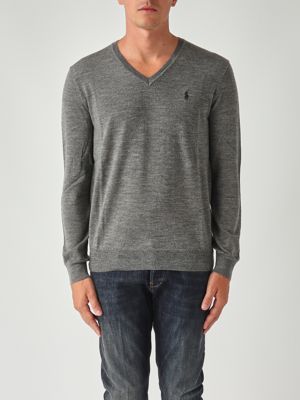 Pull en laine mérinos pour homme Mélange gris Polo Ralph Lauren