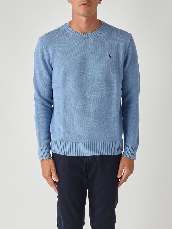1. Maglia uomo in cotone Blu Fiordaliso Polo Ralph Lauren 710810846