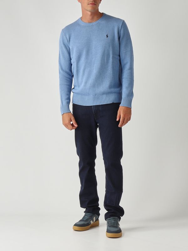 2. Maglia uomo in cotone Blu Fiordaliso Polo Ralph Lauren 710810846