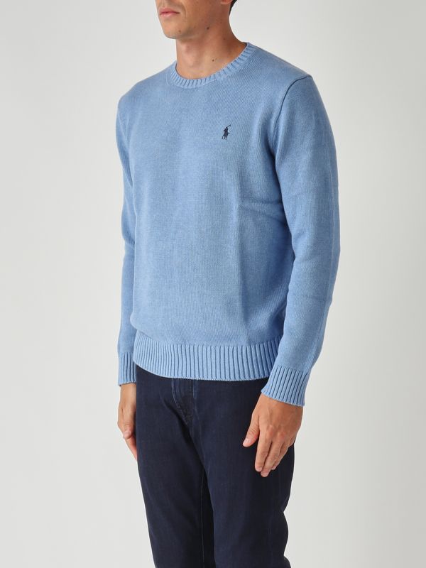 3. Maglia uomo in cotone Blu Fiordaliso Polo Ralph Lauren 710810846