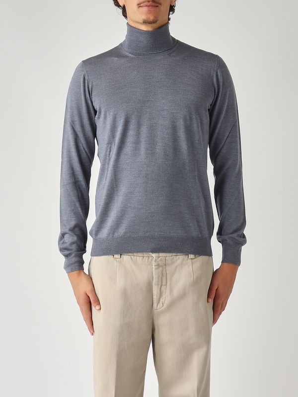 1. Jersey de hombre de cuello perkins en lana virgen y seda Avio Gran Sasso 5713113190