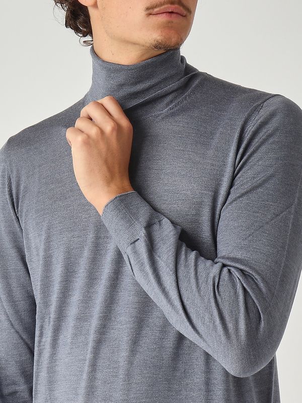 5. Jersey de hombre de cuello perkins en lana virgen y seda Avio Gran Sasso 5713113190