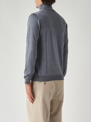 4. Jersey de hombre de cuello perkins en lana virgen y seda Avio