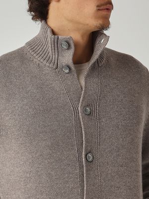 5. Cardigan en laine mérinos extrafine pour homme Gris taupe