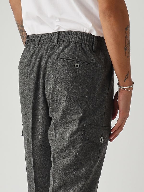 5. Stretch virgin wool cargo trousers for men Gray Gran Sasso 7611151306