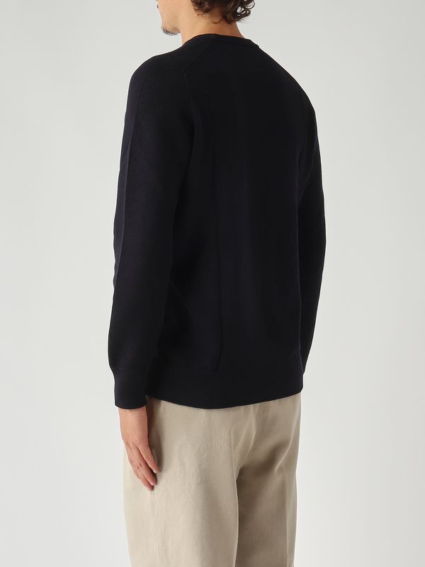 8. Jersey de hombre de lana virgen Rain Wool punto Milano Azul marino Gran Sasso 5716124638