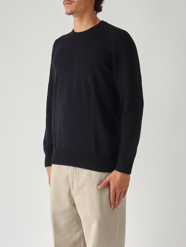 6. Jersey de hombre de lana virgen Rain Wool punto Milano Azul marino Gran Sasso 5716124638