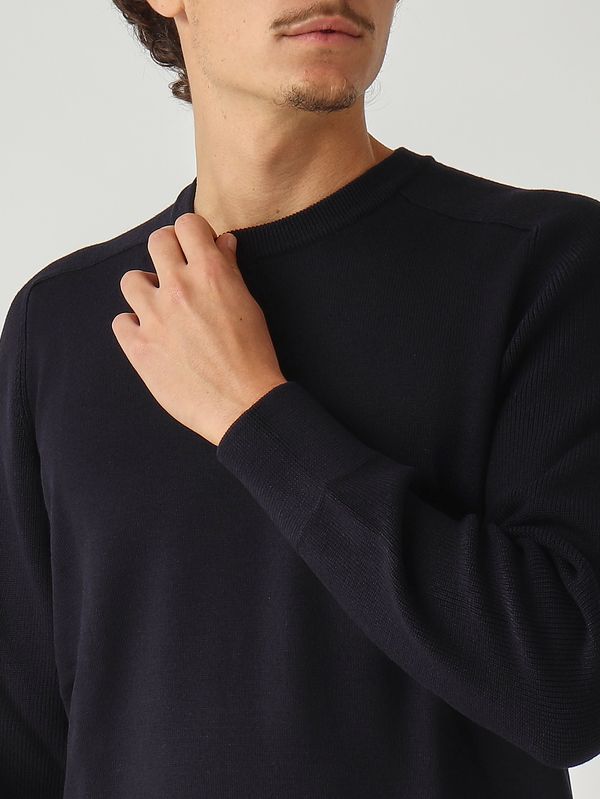 10. Jersey de hombre de lana virgen Rain Wool punto Milano Azul marino Gran Sasso 5716124638