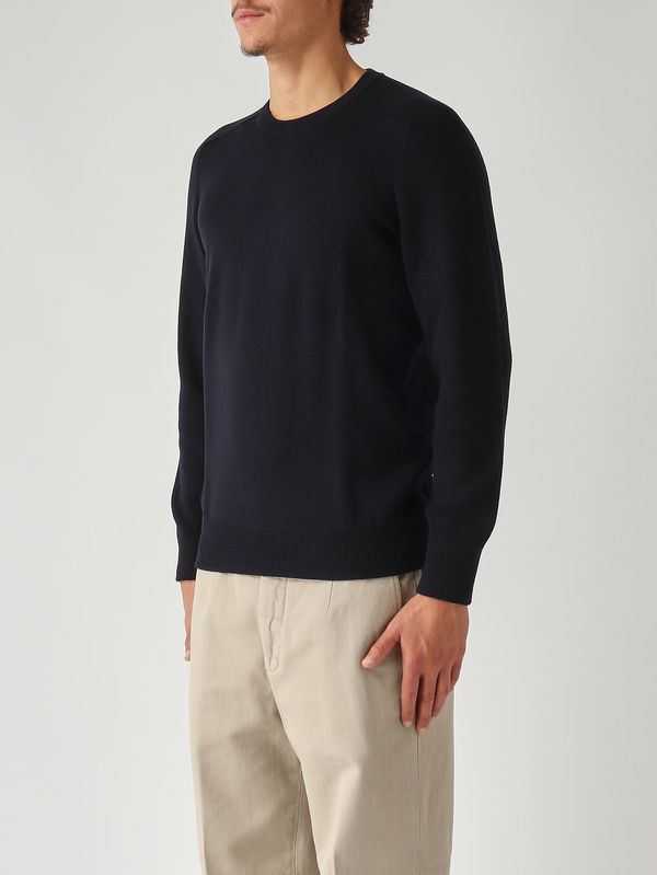 5. Jersey de hombre de lana virgen Rain Wool punto Milano Azul marino Gran Sasso 5716124638