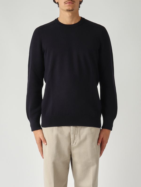 2. Jersey de hombre de lana virgen Rain Wool punto Milano Azul marino Gran Sasso 5716124638