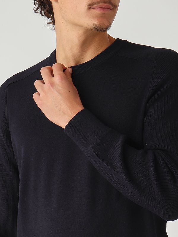 9. Jersey de hombre de lana virgen Rain Wool punto Milano Azul marino Gran Sasso 5716124638