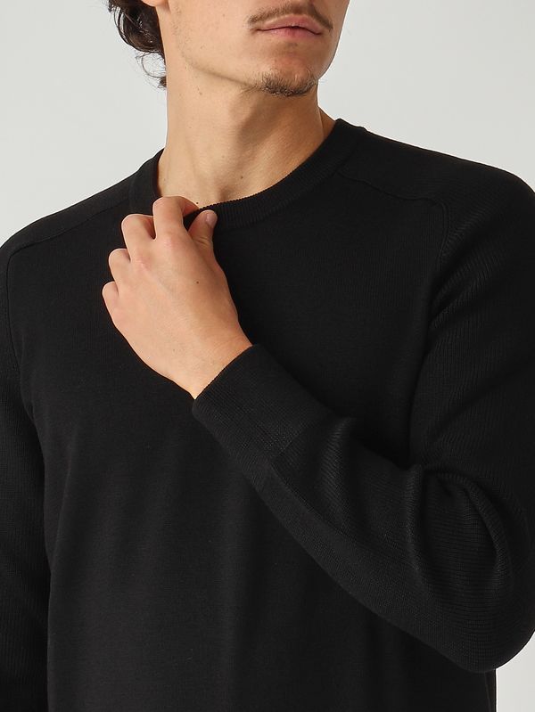 5. Jersey de hombre de lana virgen Rain Wool punto Milano Negro Gran Sasso 5716124638