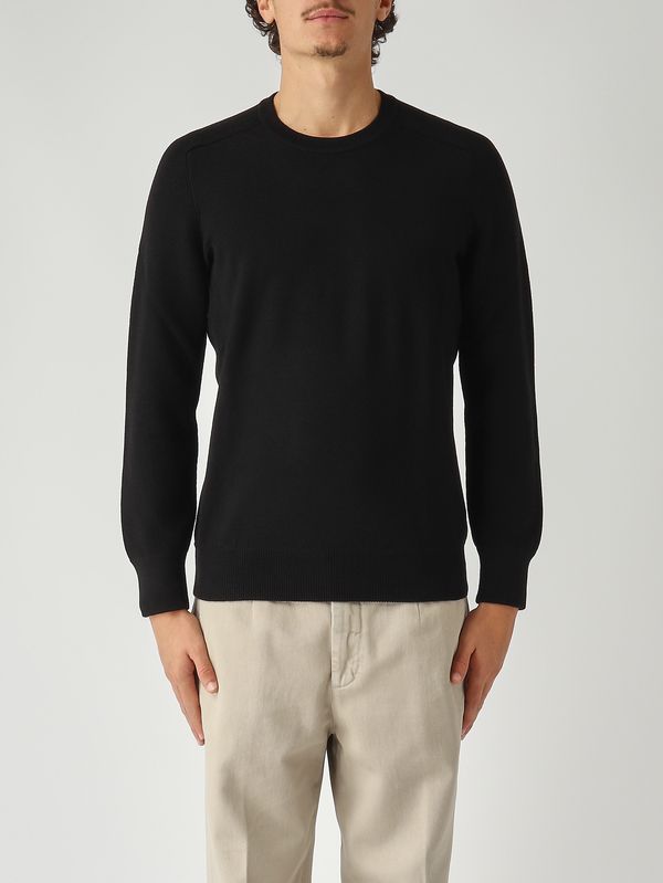 1. Jersey de hombre de lana virgen Rain Wool punto Milano Negro Gran Sasso 5716124638
