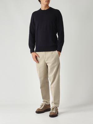 4. Jersey de hombre de lana virgen Rain Wool punto Milano Azul marino