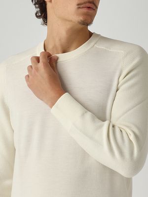 5. Jersey de hombre de lana virgen Rain Wool punto Milano Mantequilla