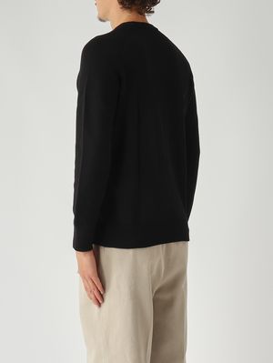 4. Jersey de hombre de lana virgen Rain Wool punto Milano Negro