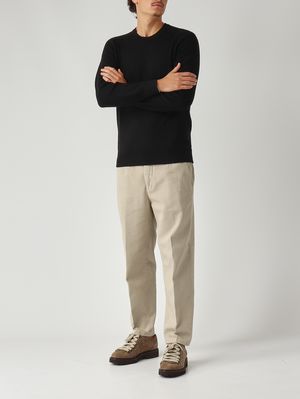 2. Jersey de hombre de lana virgen Rain Wool punto Milano Negro