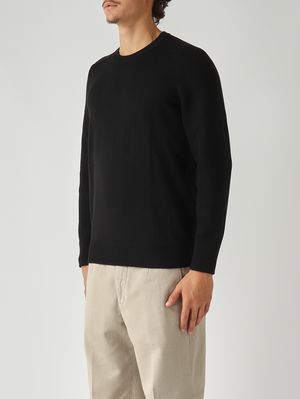 3. Jersey de hombre de lana virgen Rain Wool punto Milano Negro