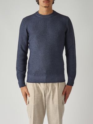 Maglia uomo in lana vergine punto cesta Inchiostro Gran Sasso