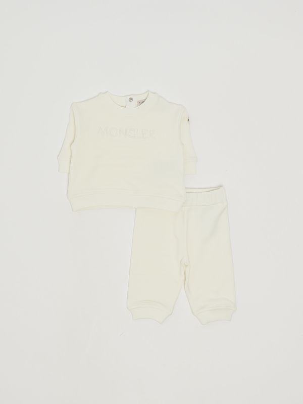 1. Tuta neonata in cotone stretch Burro Moncler k29518m0000289a23
