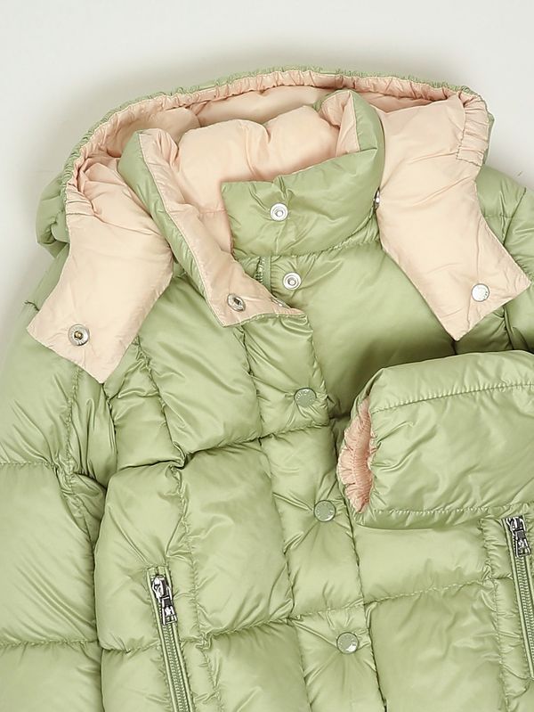 Moncler Parana nylon down jacket for baby girls - Pistachio Green