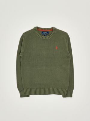Maglia bambino in cotone Verde Polo Ralph Lauren
