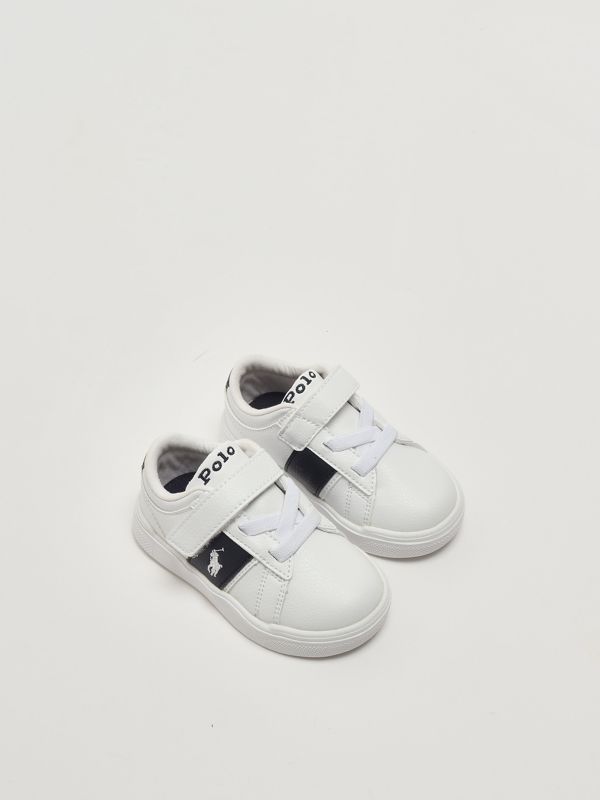 2. Child's sneakers in faux leather White-Blue Polo Ralph Lauren rl01172