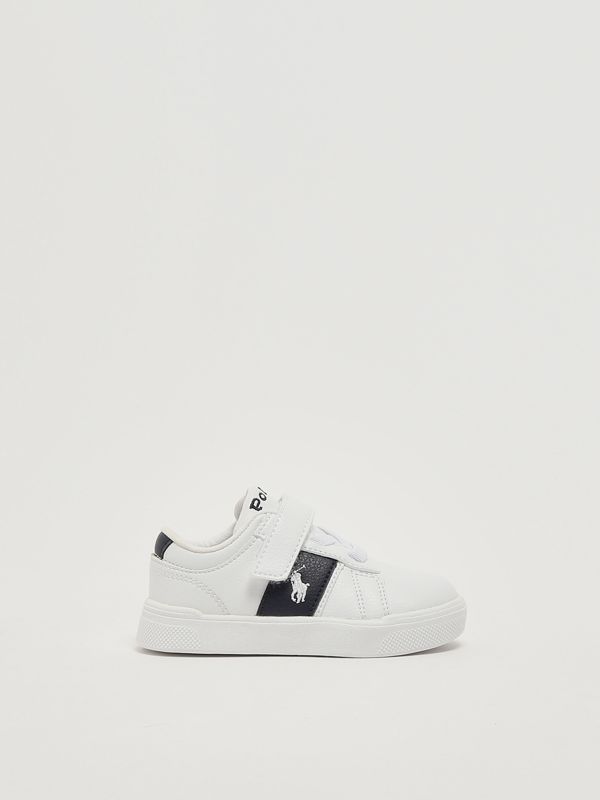 1. Child's sneakers in faux leather White-Blue Polo Ralph Lauren rl01172
