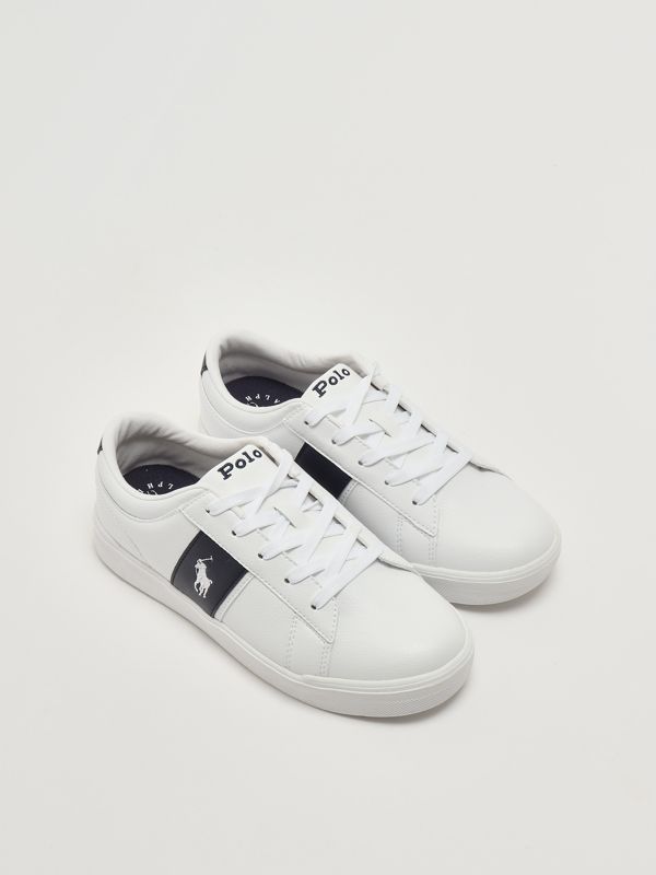 2. Child's sneakers in faux leather White-Blue Polo Ralph Lauren rl01267