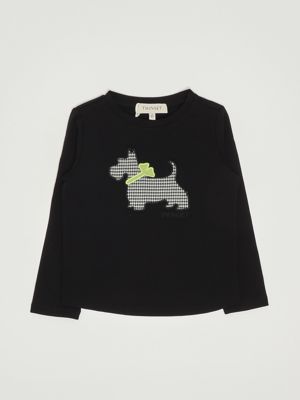 Stretch cotton T-shirt for girls Black Twinset