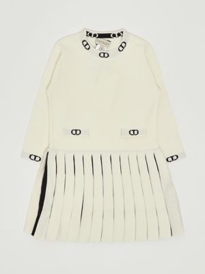 Abito bambina in viscosa Bianco-Nero Twinset