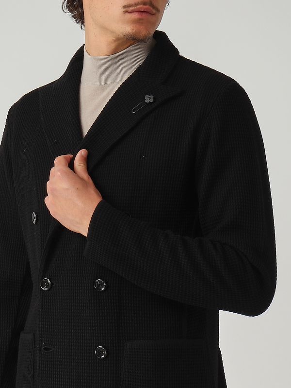 5. Chaqueta de lana para hombre Negro Lardini cnljm57aa65001