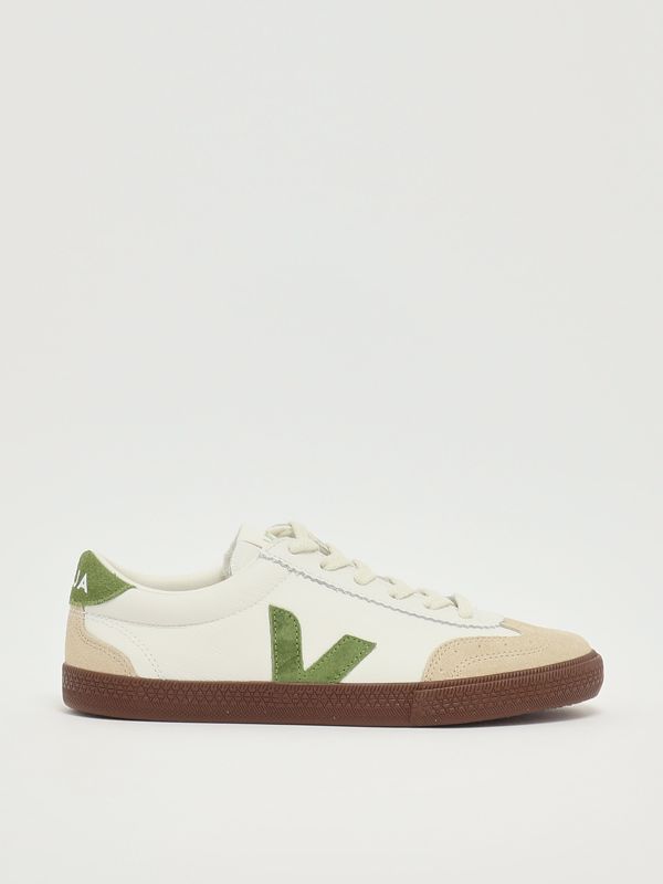 1. Volley smooth and suede leather sneakers for women White-Green Veja vo2020875